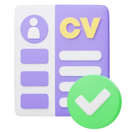 Approved Cv 3 D Illustration 3D Icon