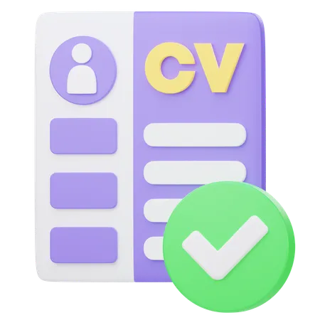 Approved Cv  3D Icon