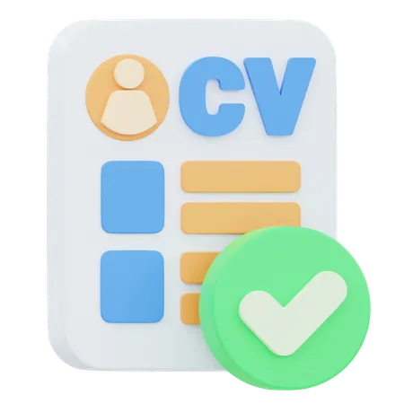 Approved Cv  3D Icon