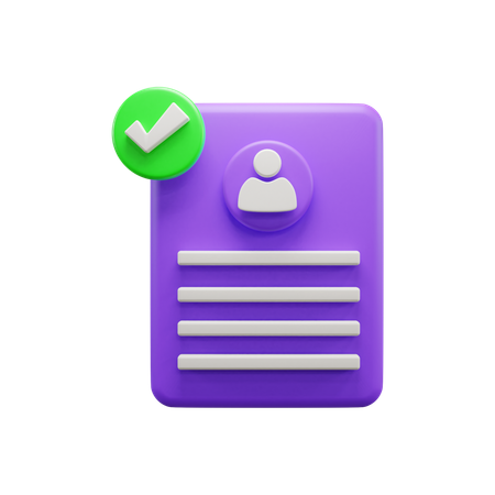 Approved Cv  3D Icon