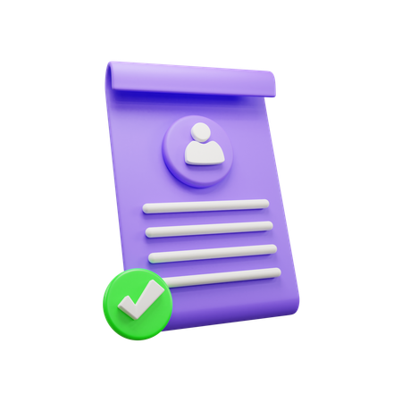 Approved Cv  3D Icon