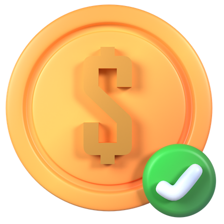 Approved Dollar  3D Icon