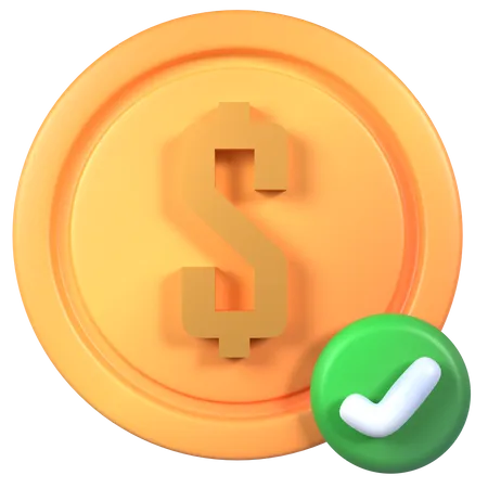 Approved Dollar  3D Icon