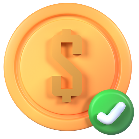 Approved Dollar  3D Icon