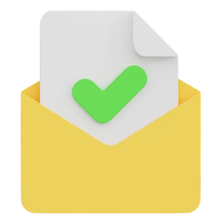 Approved Email 3 D Illustration 3D Icon