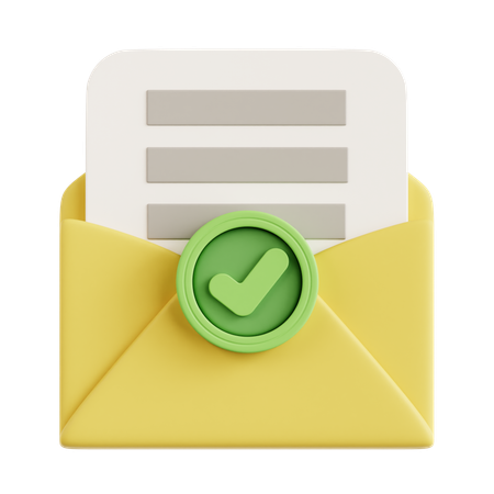 Approved Email  3D Icon