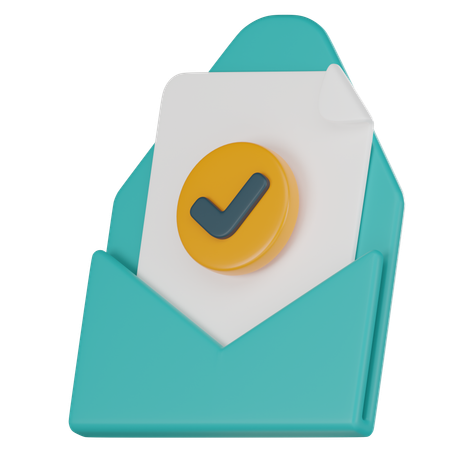 Approved Email  3D Icon