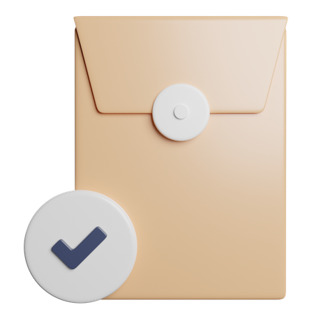 Approved envelop  3D Icon