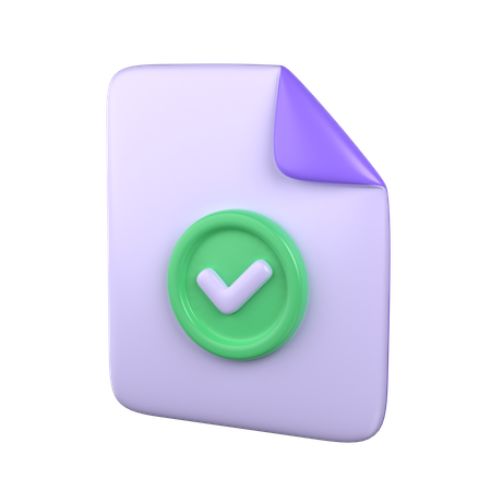 Approved File  3D Icon