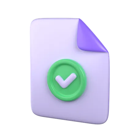 Approved File  3D Icon