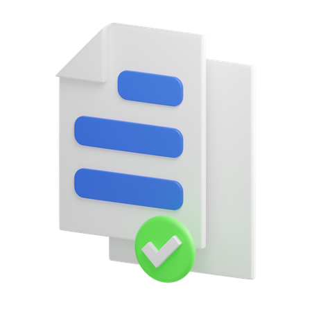 Approved File 3D Illustration