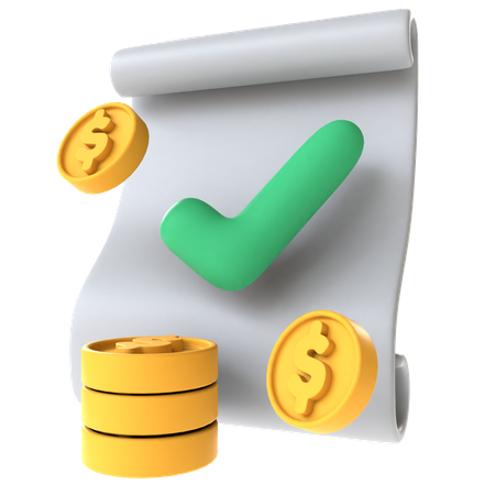 Approved Financial Paper  3D Icon