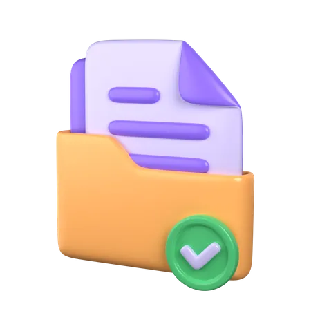 3 D Approved Folder Icon 3D Icon