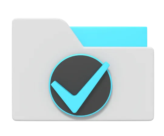 3 D Icon Of Folder Data Check List 3D Icon