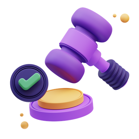 Approved Hammer  3D Icon