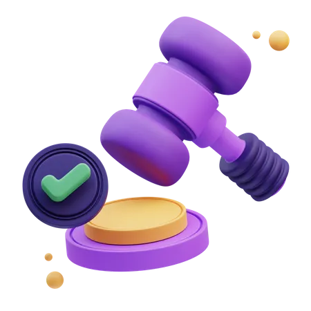 Approved Hammer  3D Icon