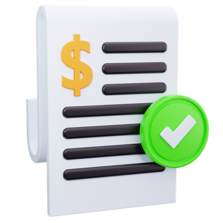 Approved Invoice  3D Icon