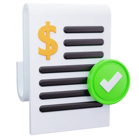 Approved Invoice  3D Icon