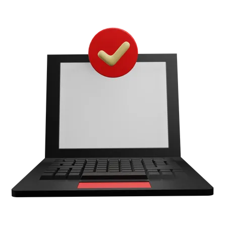 Approved Laptop  3D Icon