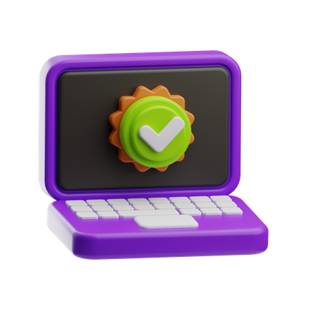 Approved Laptop  3D Icon