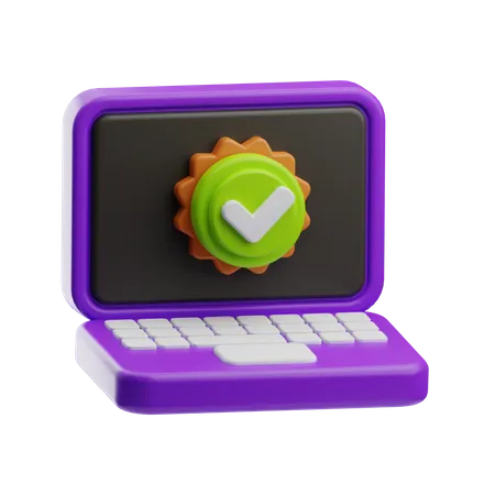 Approved Laptop  3D Icon