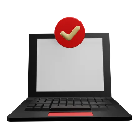 Approved Laptop  3D Icon