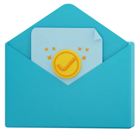 Approved mail  3D Illustration