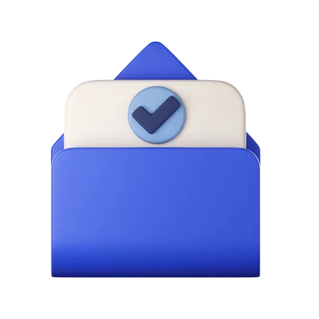 Correct Email Pass Icon Management Efficient Work On Project Plan Concept Assignment And Exam Work Solution Render Illustration 3D Icon