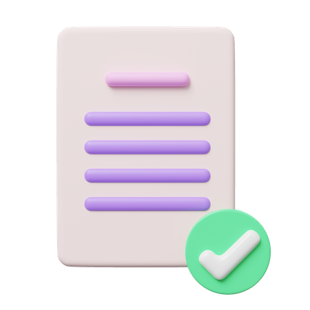 Approved Paper  3D Icon