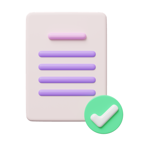 Approved Paper 3D Icon