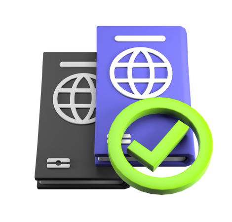Approved Passport  3D Icon