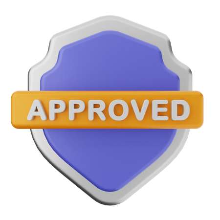 Approved Shield Protection  3D Icon