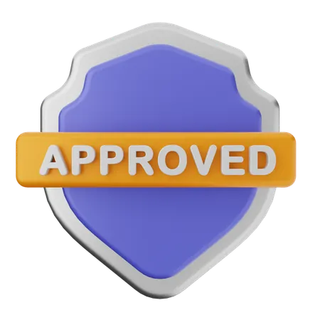 Approved Shield Protection  3D Icon