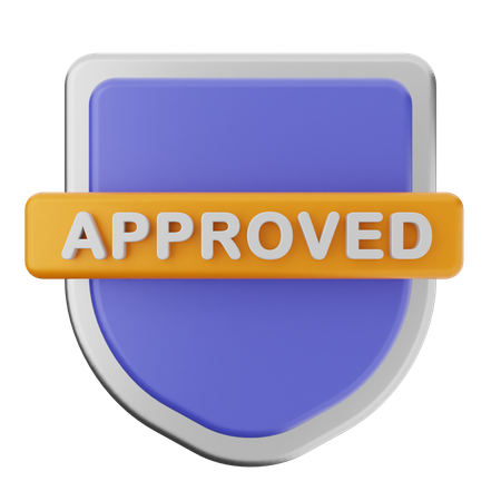 Approved Shield Protection  3D Icon