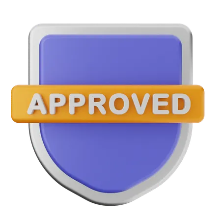 Approved Shield Protection  3D Icon