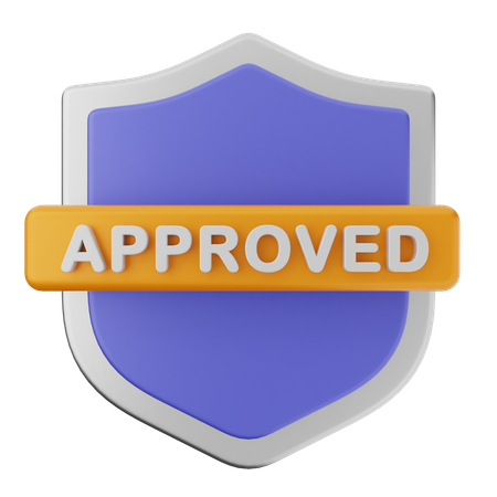 Approved Shield Protection  3D Icon