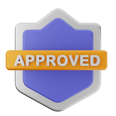 Approved Shield Protection  3D Icon