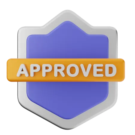 Approved Shield Protection  3D Icon