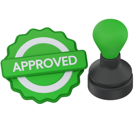 Approved Stamp  3D Icon