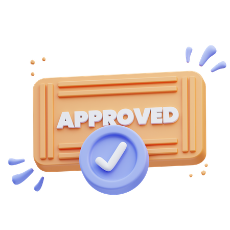 Approved Stamp  3D Icon