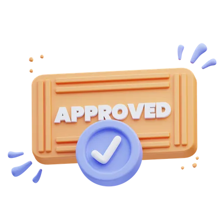 Approved Stamp  3D Icon