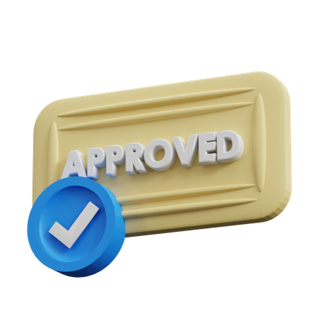 Approved Stamp  3D Icon