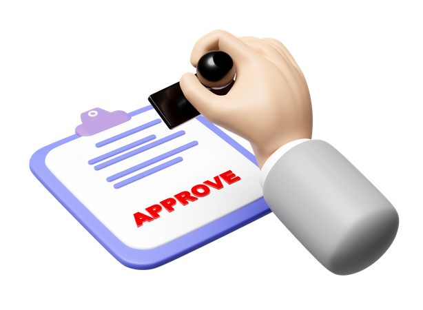 Approved Stamp  3D Icon