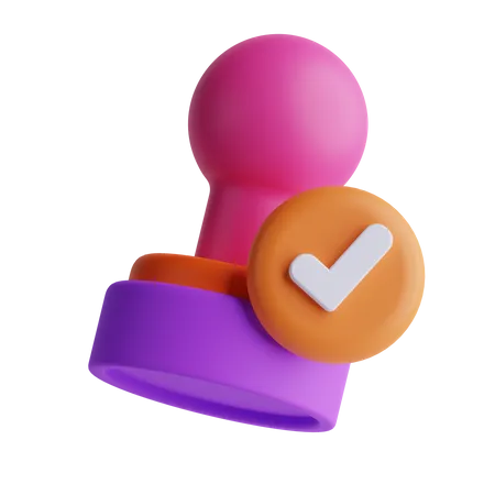 Approved Stamp  3D Icon