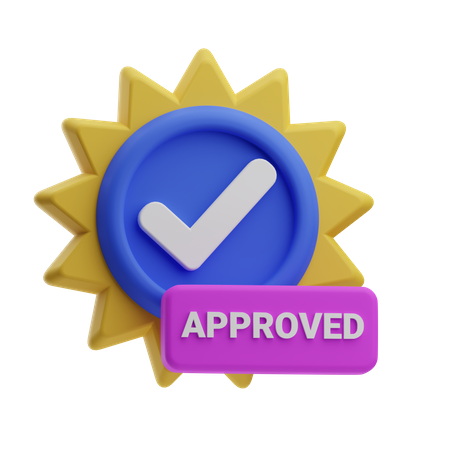 Approved Sticker 3D Icon