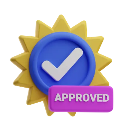 Approved Sticker 3D Icon