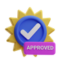 verified sticker 3d logos