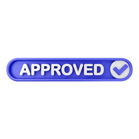 Approved Text Button  3D Icon