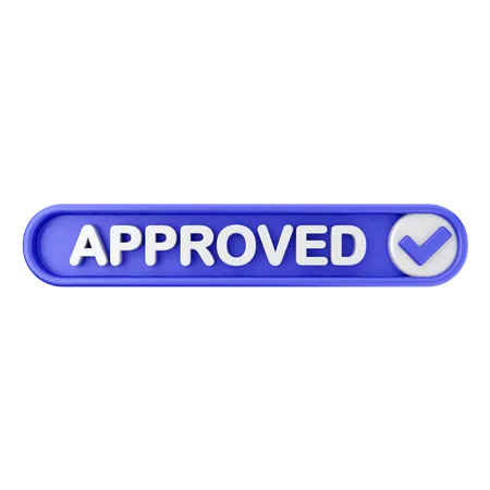 Approved Text Button  3D Icon