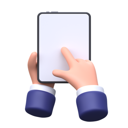 Appuyer sur l'écran de la tablette  3D Icon